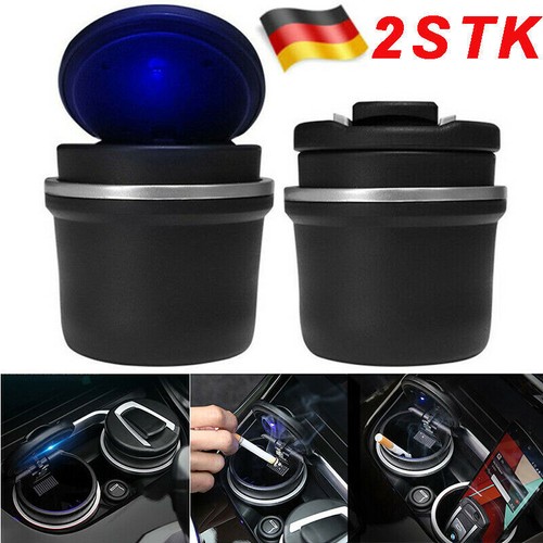 Autoaschenbecher blauer led - 2x,